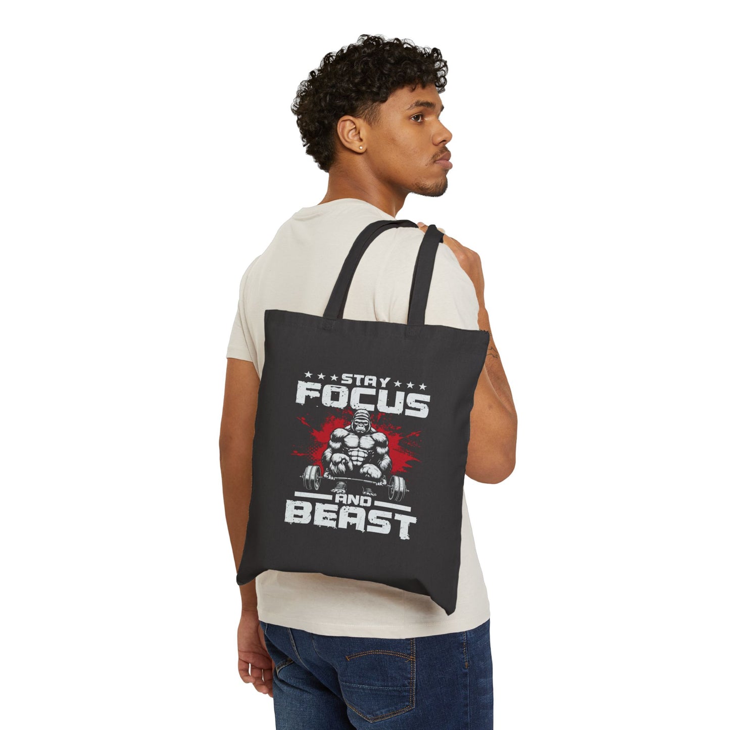 Gym Tote Bag - Stay Focus and Beast Design