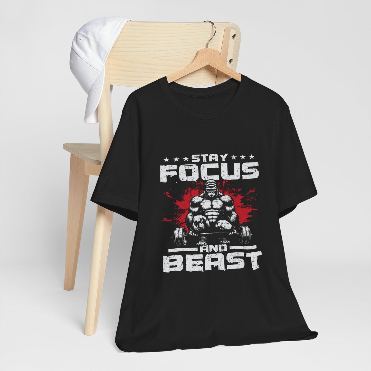 Motivational Unisex Tee - Stay Focus and Beast Design